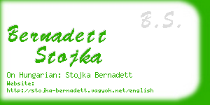 bernadett stojka business card